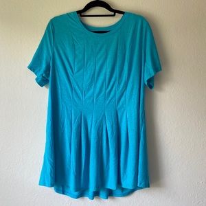 ROAMAN’S Blue Pleated Tunic With Short Sleeves
